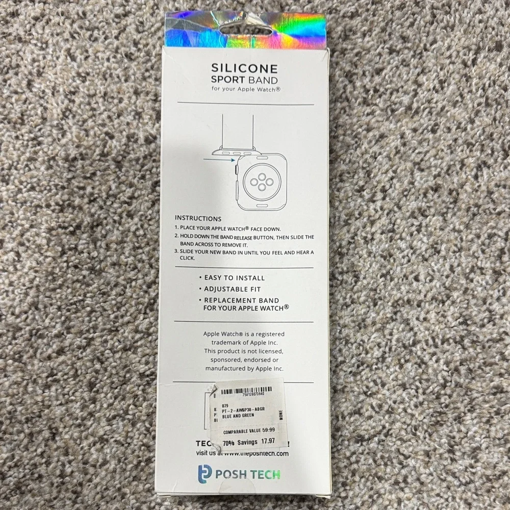 38/40 Apple Watch Bands - Green & Blue